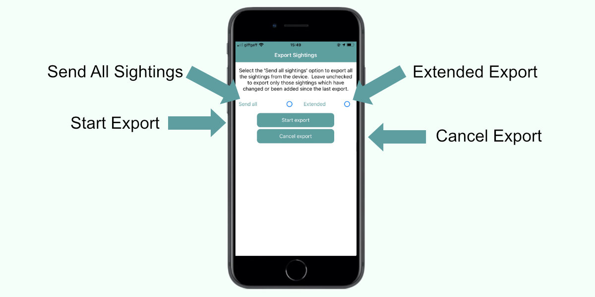 Exporting your sightings